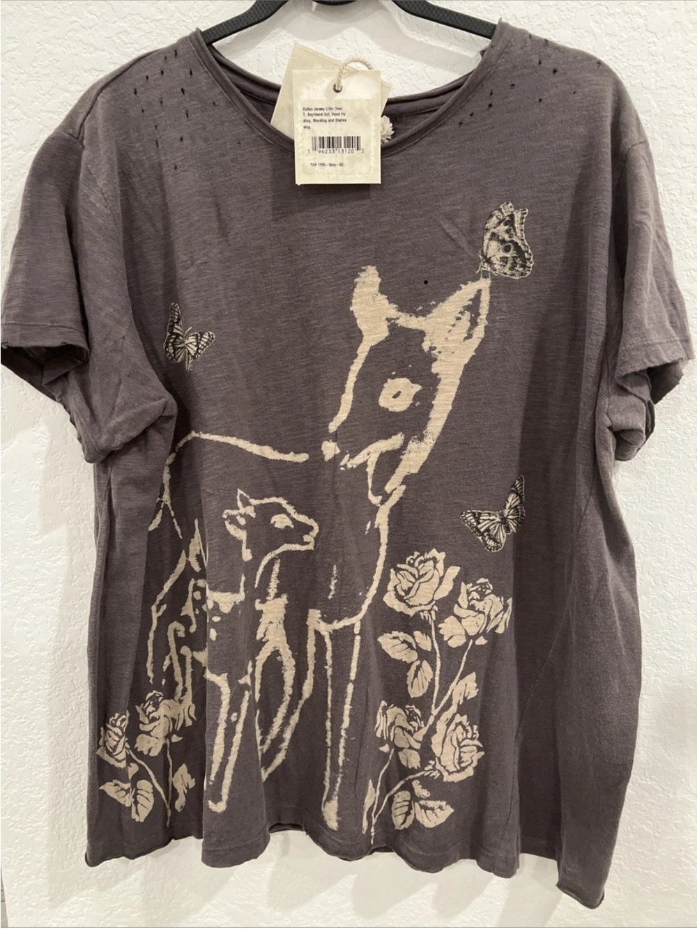 Magnolia Pearl Short Sleeve Tee in Charcoal with Cream Graphic